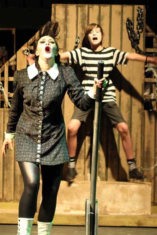 Pugsley and Wednesday Addams at play