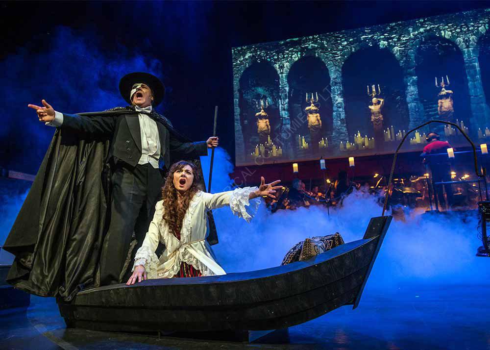 Phantom-of-the-Opera-boat. Labyrinth scene for Phantom of the Opera. Shadows and smoke to create an eyrie underground scene for Phantom of the Opera.